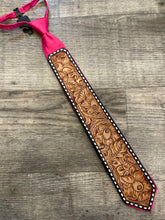 Tooled Leather Zip Up Tie
