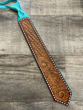 Tooled Leather Zip Up Tie